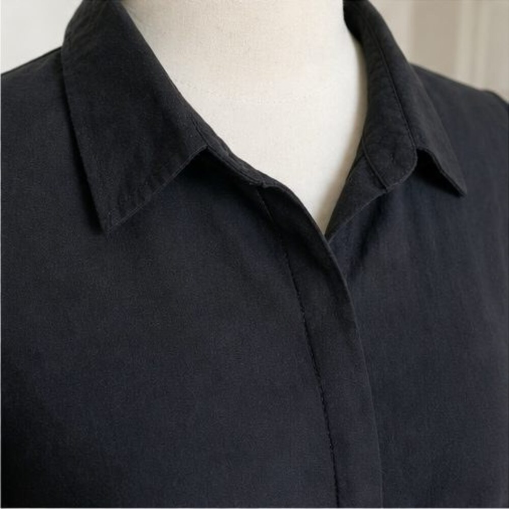 Black Button Blouse - Picture 4 of 6